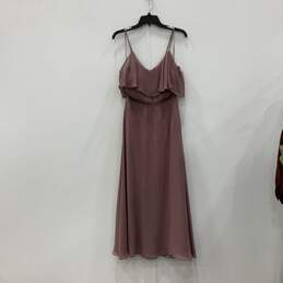 Birdy Grey Womens Purple Nude Spaghetti Strap Back Zip Fit & Flare Dress Size M