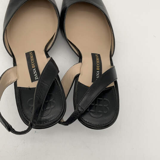 Womens Black Pointed Toe Slip-On Stiletto Heel Slingback Sandals Size 7M image number 4