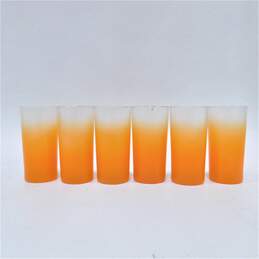Vintage Blendo Orange High Ball Drinking Glasses