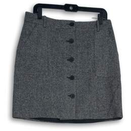 Eddie Bauer Womens Gray Flat Front Slash Pocket Mini Skirt Size 6
