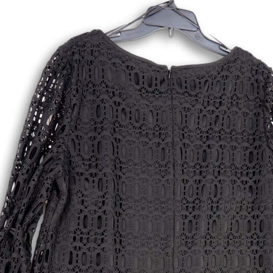 NWT Womens Black Lace Round Neck 3/4 Sleeve Back Zip Shift Dress Size 20W image number 4