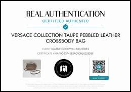 Versace Collection Taupe Pebble Leather Crossbody Bag w/COA alternative image