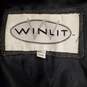 Winlit Women Black Vintage Leather Trench Coat L image number 3