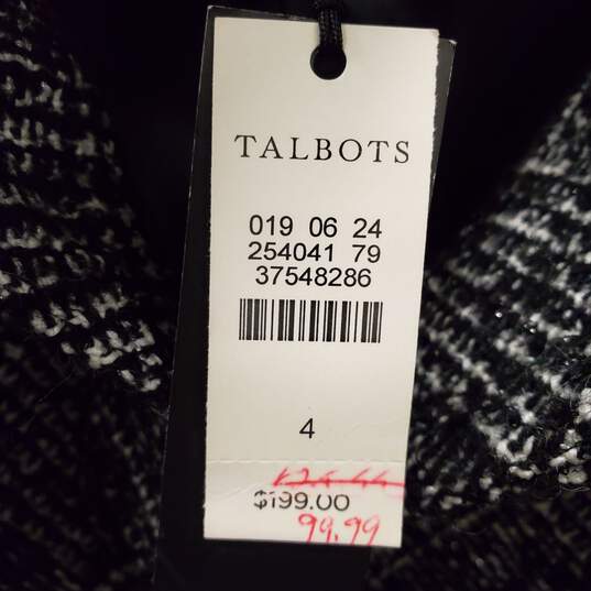 Talbots Women Black Tweed Blazer Sz 4 NWT image number 2