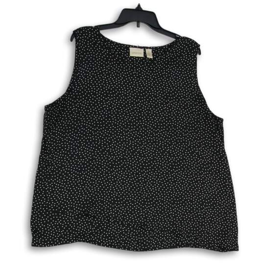 Chico's Womens Black White Dotted Round Neck Sleeveless Tank Top Size 3 image number 1