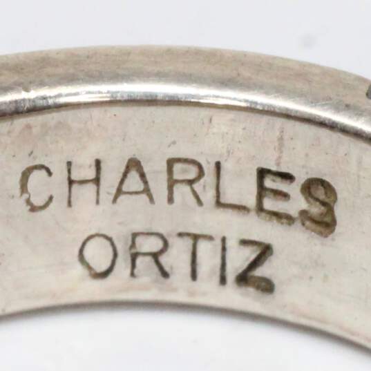Artisan Charles Ortiz Signed Sterling Silver Ring Size 6.25 - 5.81g image number 6