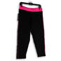 NWT Womens Pink Black Elastic Waist Stretch Pull-On Cropped Leggings Sz XL image number 1