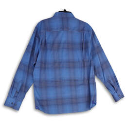 Mens Blue Gingham Spread Collar Button-Up Shirt Size Medium alternative image