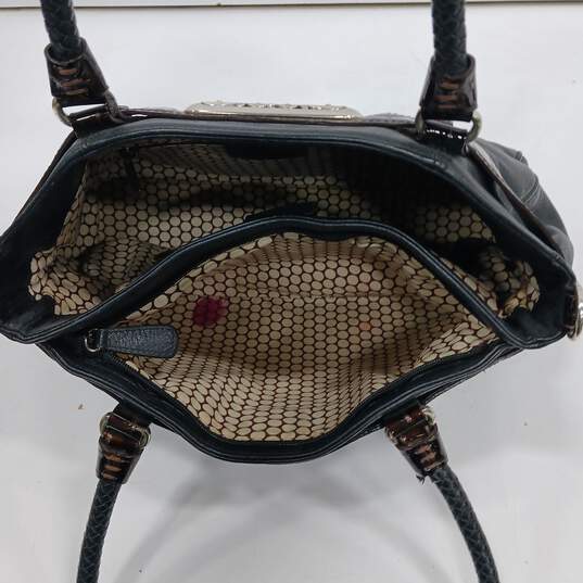 Vintage Brighton Black Leather Top Handle Shoulder Bag Purse image number 4