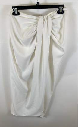 Zara White Wrap Midi Skirt - Size Medium NWT