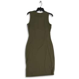 Ann Taylor Womens Brown Round Neck Sleeveless Ruched Sheath Dress Size Small alternative image