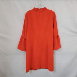 J. Crew Orange Bell Sleeve Midi Shift Dress WM Size 8 alternative image