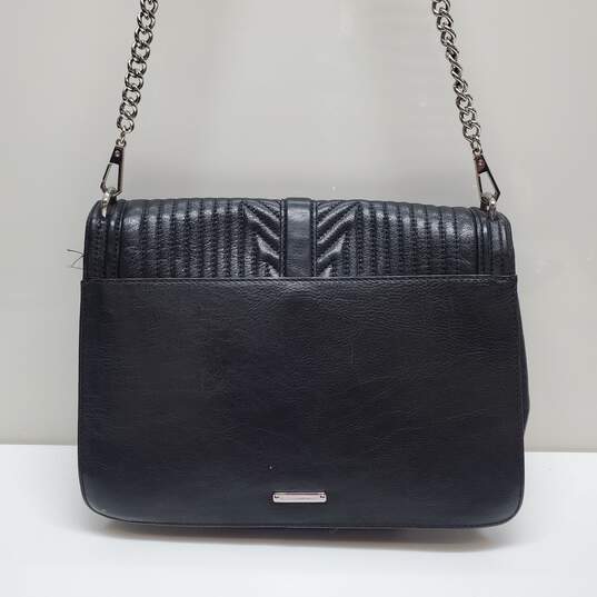 Rebecca Minkoff Black Geo Chevron Quilted Leather image number 4
