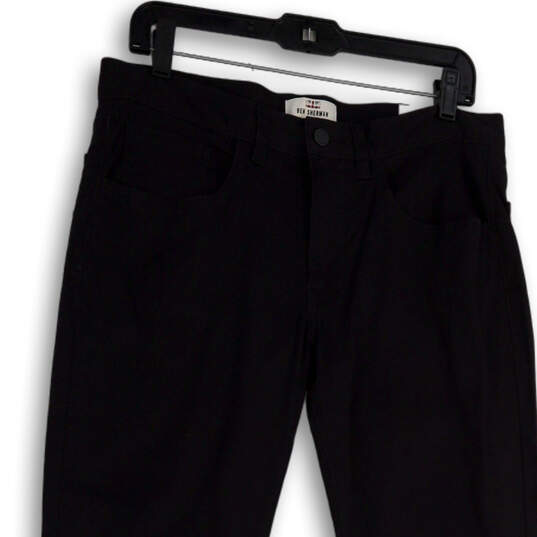 Mens Black Flat Front Straight Leg Slash Pocket Dress Pants Size 32/32 image number 3