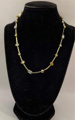 Loft Womens Gold Tone Crystal Chain Necklace 14.7g RIDN5266N-A
