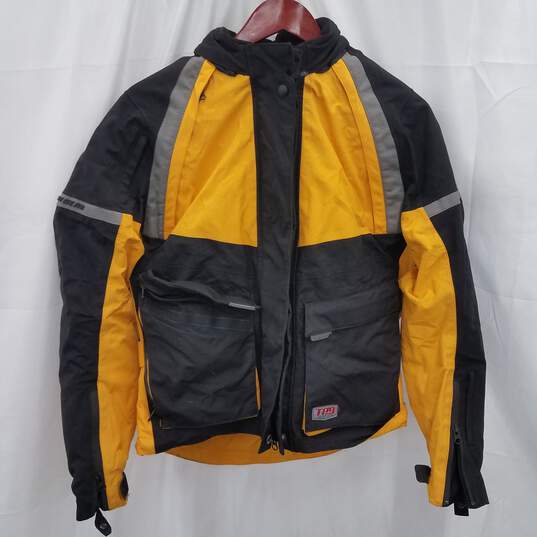 First Gear TPG Monarch Motorcycle Padded Fleece Lined Jacket Yellow Size L image number 1