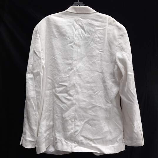 Alfani Bright White Linen Capsule Stretch Blazer Size M NWT image number 2