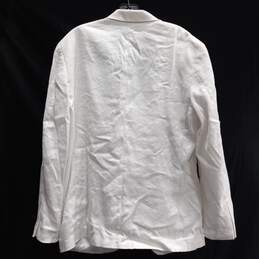 Alfani Bright White Linen Capsule Stretch Blazer Size M NWT alternative image