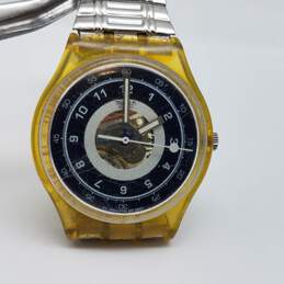 Vintage Swatch Swiss 33mm Clear Case Unisex Quartz Watch