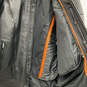 Mens Black Leather Long Sleeve Pocket Full-Zip Motorcycle Jacket Size LT image number 3