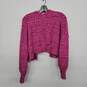 Raspberry Cropped Fuzzy Cardigan image number 2