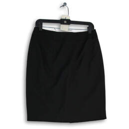 Womens Black Flat Front Straight & Pencil Skirt Size 8 Petite