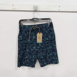 PrAna Blue/Green/Gray And Black Bluefin Camo Fenton Boardshorts Size 28 NWT