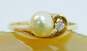 Vintage 14K Yellow Gold Pearl & CZ Ring 1.7g image number 2