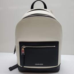Calvin Klein White Kinsley Leather Backpack NWT