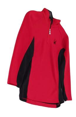 Boys Red Black Long Sleeve Collared 1/4 Zip Pullover Sweatshirt Size XL