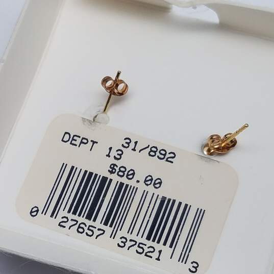 14k Gold Cultured FW Pearl & Cubic Zircona Post Earring 1.3g image number 3