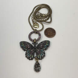 Designer Betsey Johnson Gold-Tone Rhinestone Butterfly Pendant Necklace alternative image