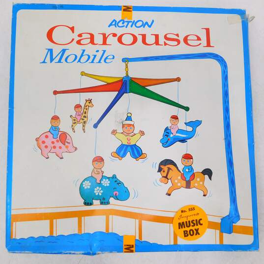 Vintage 1968 Action Carousel Mobile for a babies Crib Stahlwood Toys image number 2