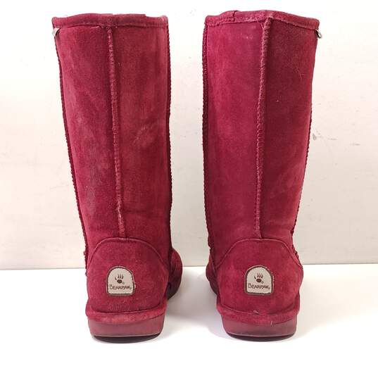 Bearpaw Women's Maroon Shearling Boots Size 10 image number 4