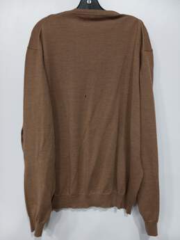 Saks Fifth Avenue Men's Brown Merino V-Neck Sweater Size XXL alternative image