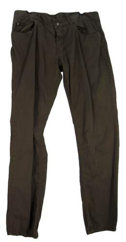Men's Brown Dark Wash Stretch Casual Straight Leg Jeans Size 33R