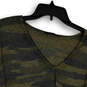 Womens Green Gray Camouflage V-Neck Sleeveless Front Knot Blouse Top Size S image number 3