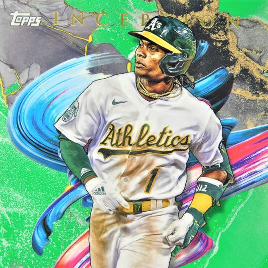 2023 Esteury Ruiz Topps Inception Green Rookie Oakland A's image number 2