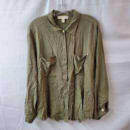 Michael Kors Green Long Sleeve Button Down Shirt