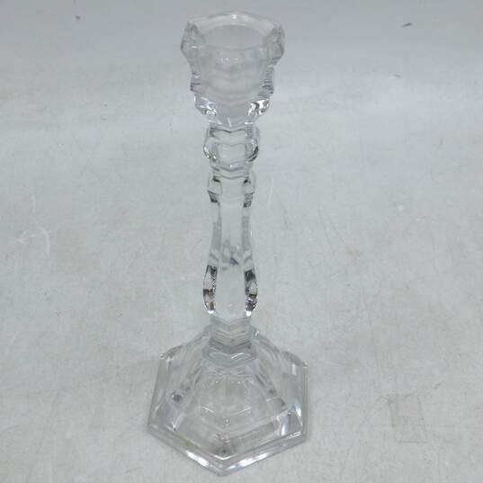 Pair of Tiffany & Co. Crystal Hampton 9in. Candlesticks Candle Holders image number 4