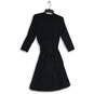 NWT Nicole Miller Womens Black Beaded V Neck Fit & Flare Dress Size Medium image number 2