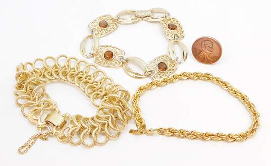 Vintage Goldette, Monet & Sarah Coventry Gold Tone Bracelets 59.3g image number 5