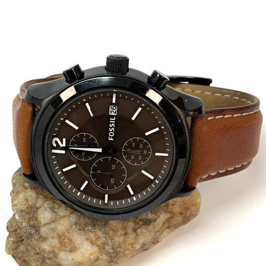 Designer Fossil BQ-2049 Chronograph Dial Adjustable Strap Analog Wristwatch image number 1