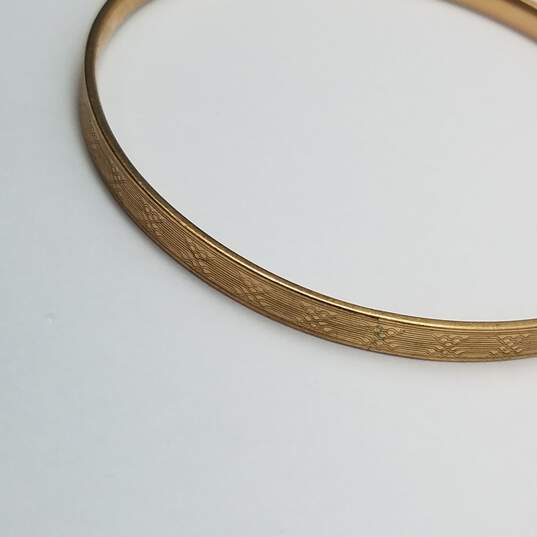 HG&S Solid 375 Gold Tone Bangle Bracelet 13.2g image number 3