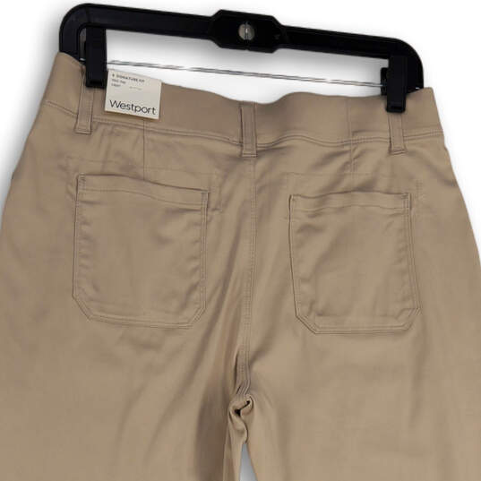 NWT Womens Tan Flat Front Slash Pocket Signature Fit Capri Pants Size 6 image number 4