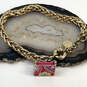 Designer Vera Bradley Gold-Tone Link Chain Classic Handbag Charm Bracelet image number 1