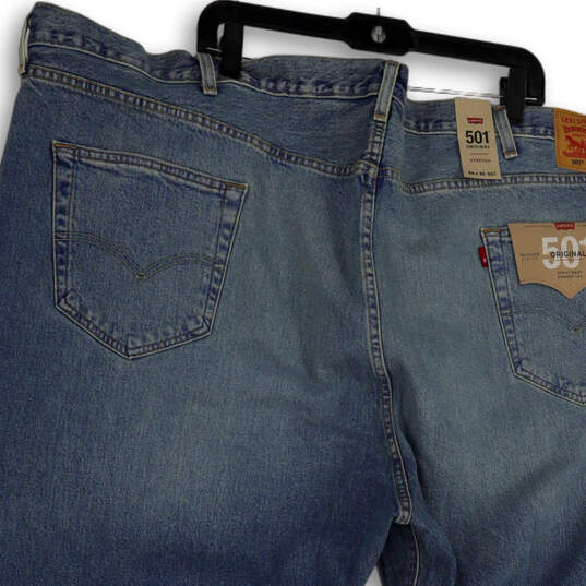 NWT Mens Blue 501 Medium Wash Pockets Stretch Denim Straight Jeans Sz 54X30 image number 4