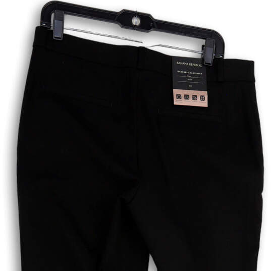 NWT Womens Black Flat Front Pockets Stretch Straight Leg Dress Pants Sz 10 image number 4