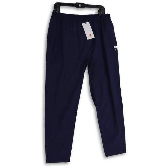 NWT Mens Blue Elastic Waist Slash Pocket Pull-On Track Pants Size Large image number 1