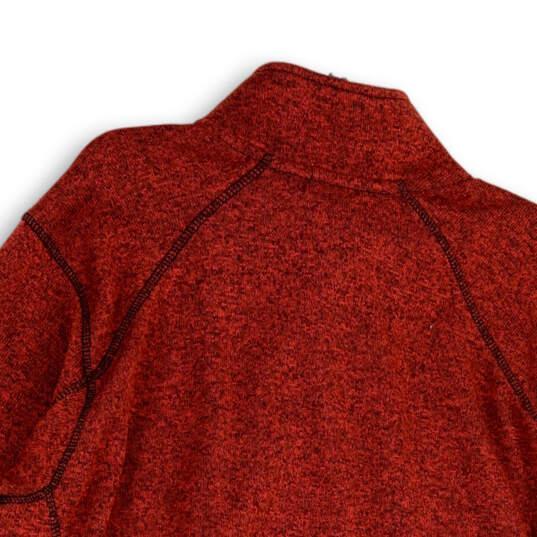 Womens Red Collared Quarter Zip Long Sleeve Pullover Sweater Size 2XL image number 4
